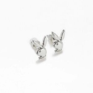 Silver Playboy Bunny Earrings